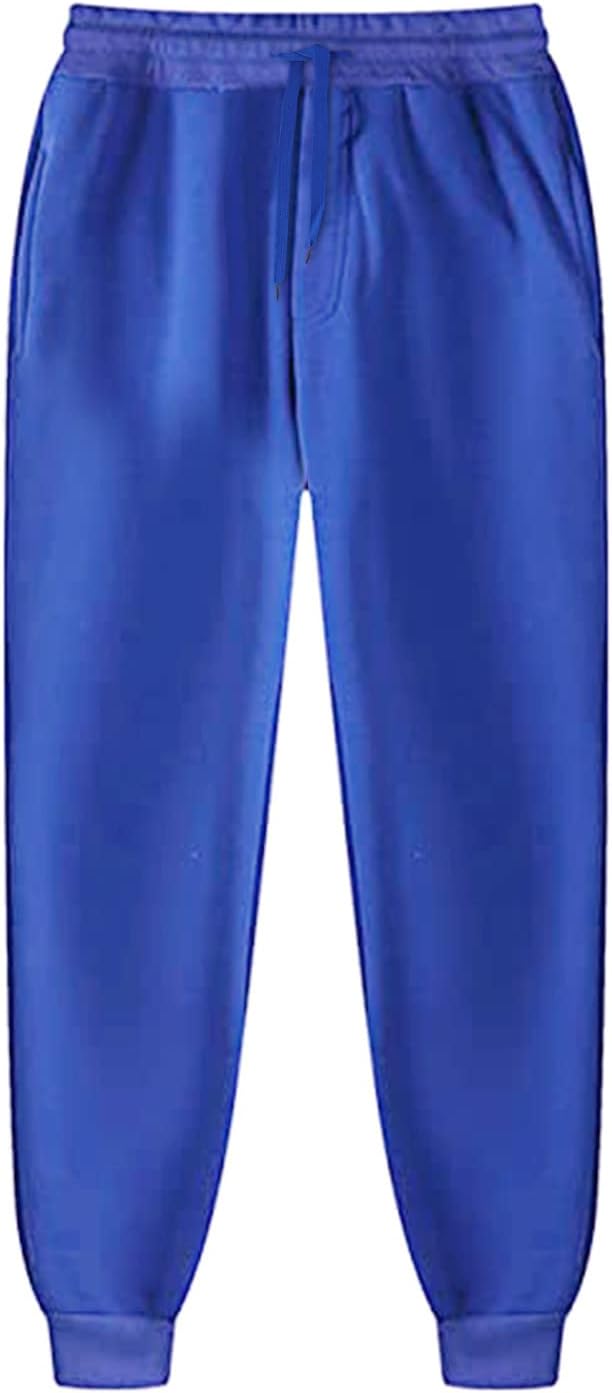 Generisch Pantaloni da jogging da uomo in cotone, pantaloni sportivi con polsini, a vita alta, leggeri, comodi, per il tempo libero, tinta unita, semplici, da lavoro, classici e casual