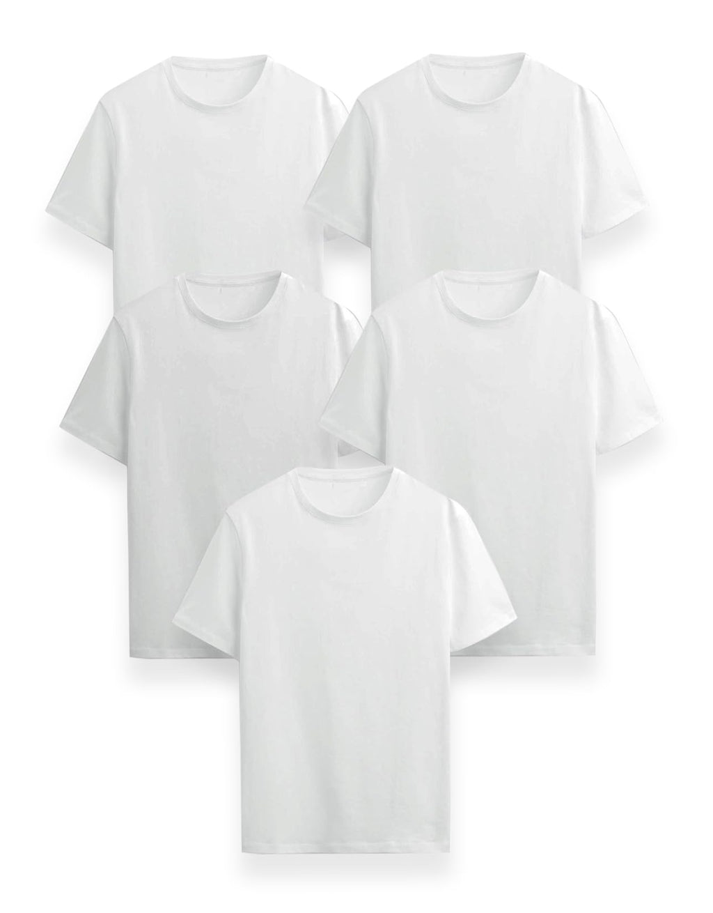 Generico T-Shirt Easy Fit, Pacco da 5 Magliette Uomo, Maniche Corte, 100% Cotone, vestibilità Regular, Unisex, Casual - Palestra - Sportivo - Urban