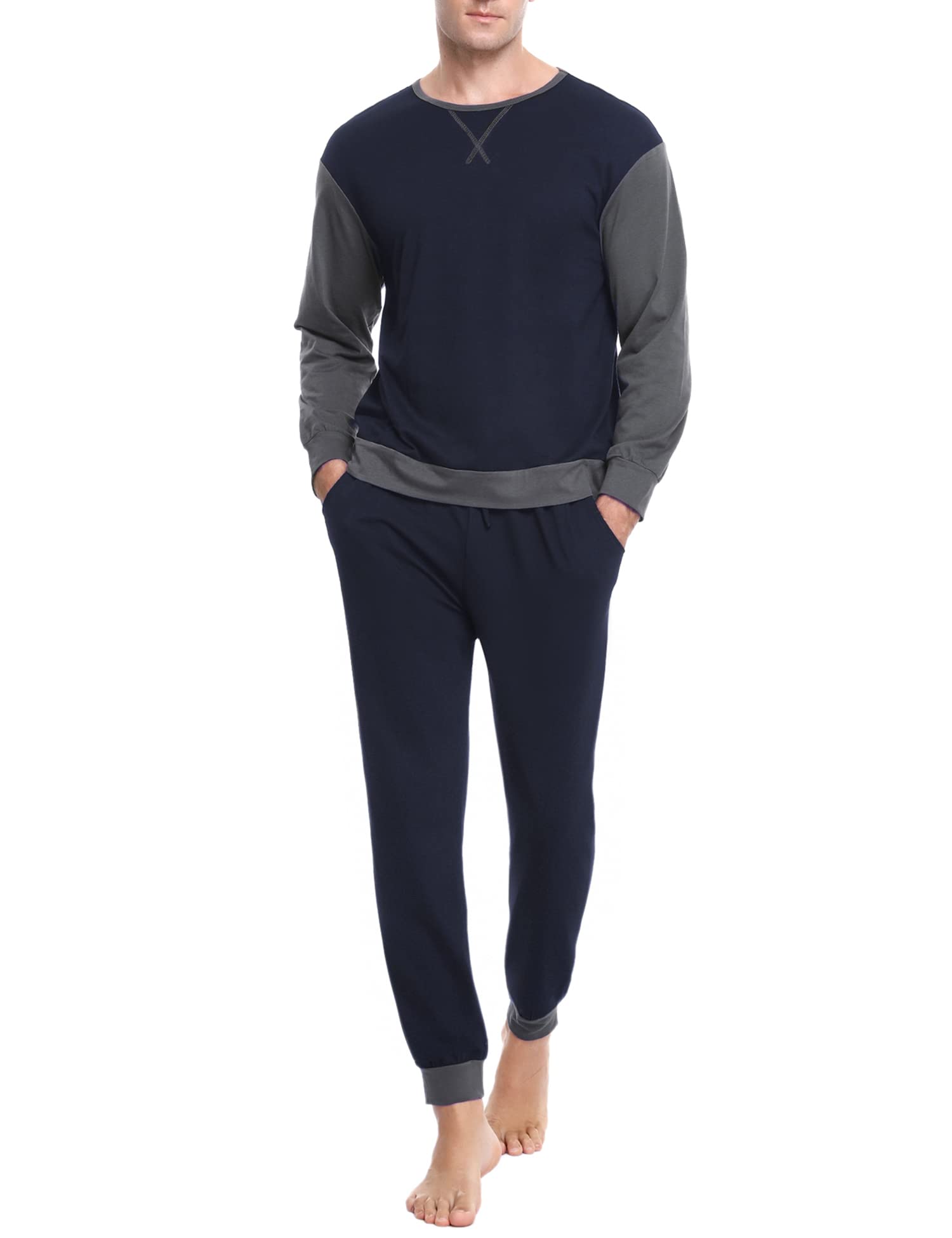 Sykooria Pigiama Uomo Invernali Pigiama Uomo Cotone Lungo Set Pigiama Caldo Pigiami da Uomo S-4XL