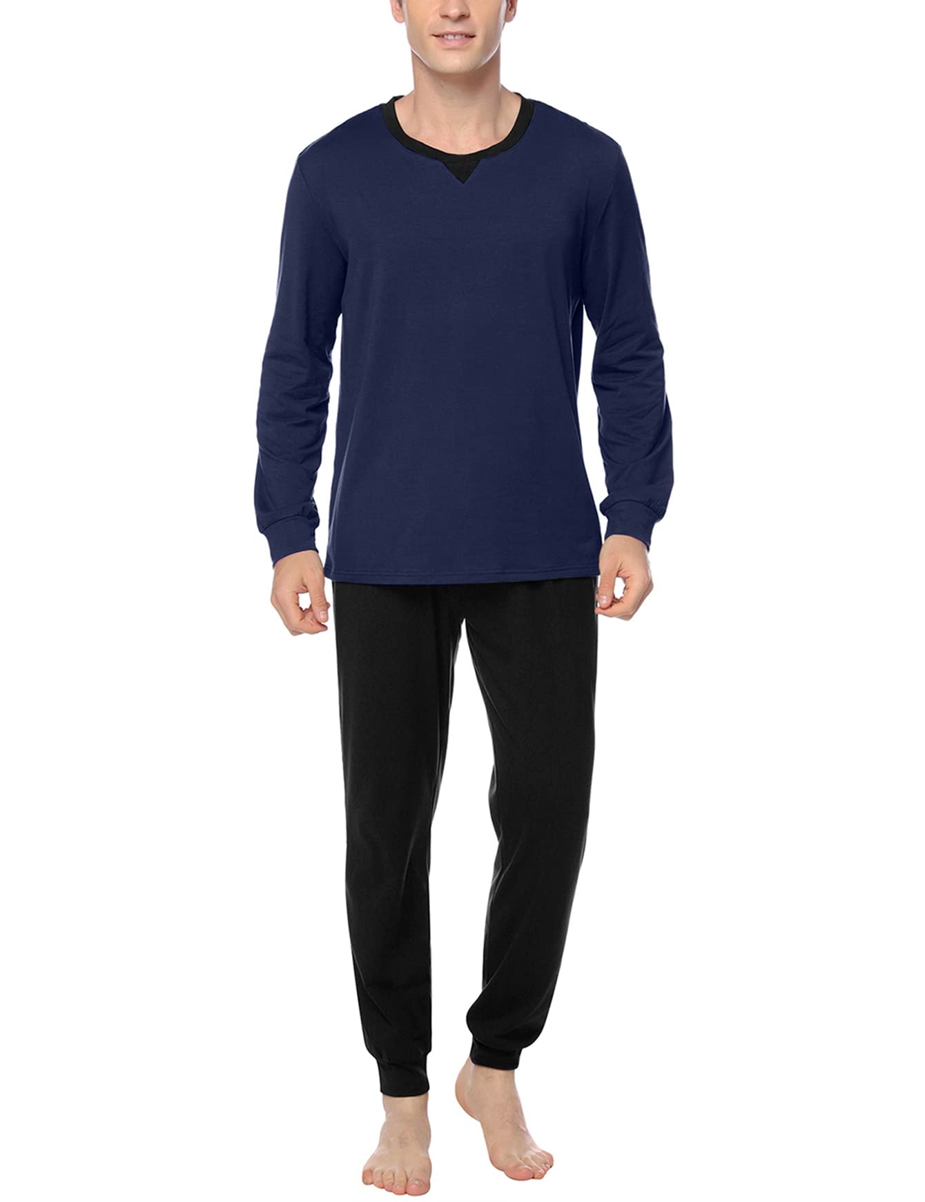 Sykooria Pigiama Uomo Invernali Pigiama Uomo Cotone Lungo Set Pigiama Caldo Pigiami da Uomo S-4XL