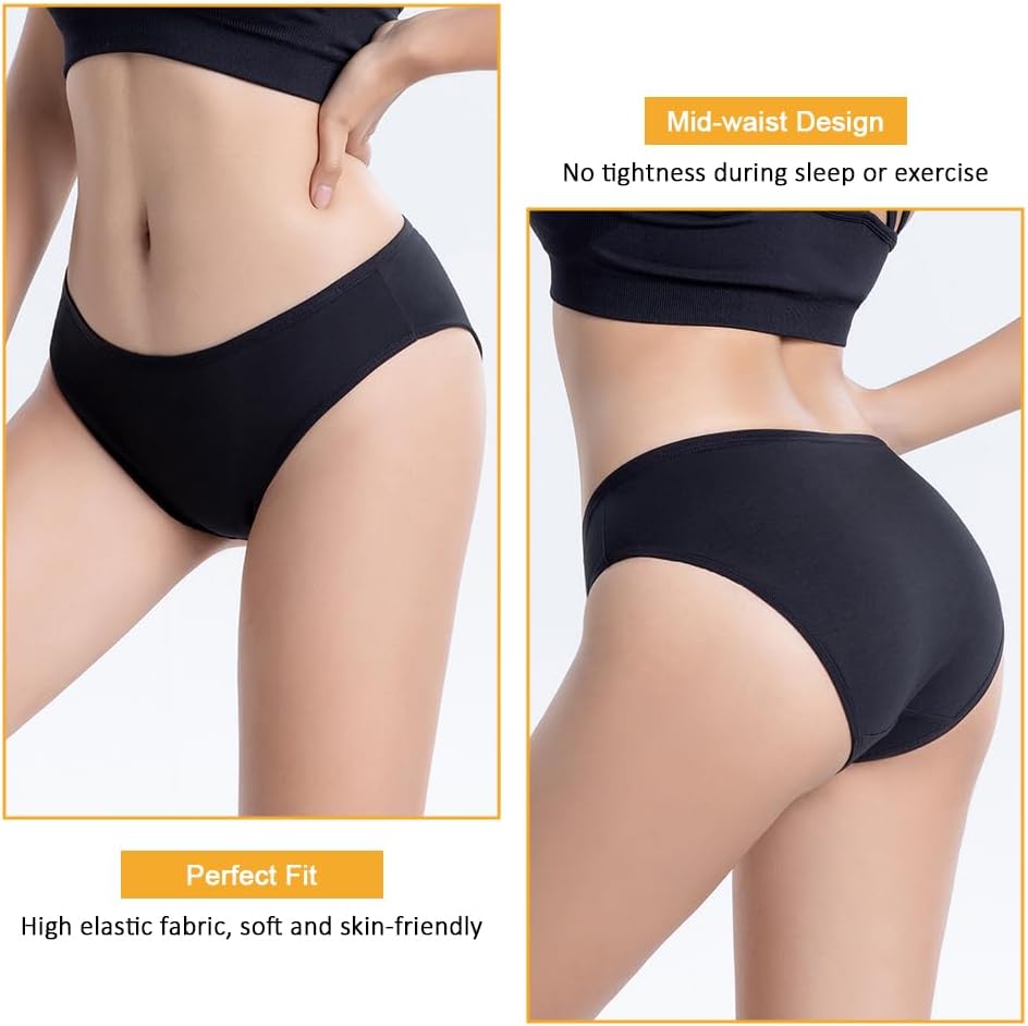 flintronic Slip Donna, Mutande Donna Cotone Vita Media, Mutandine Traspiranti, Intimo Elastico a Vita Medio-Bassa, Mutande Cotone Donna, Pacco da 6