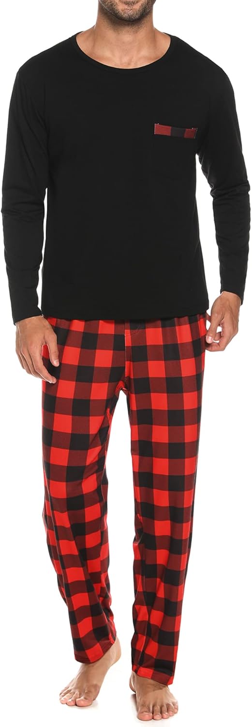 Sykooria Pigiama Uomo Invernali Pigiama Uomo Cotone Lungo Set Pigiama Caldo Pigiami da Uomo S-4XL