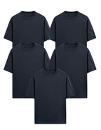 Generico T-Shirt Easy Fit, Pacco da 5 Magliette Uomo, Maniche Corte, 100% Cotone, vestibilità Regular, Unisex, Casual - Palestra - Sportivo - Urban