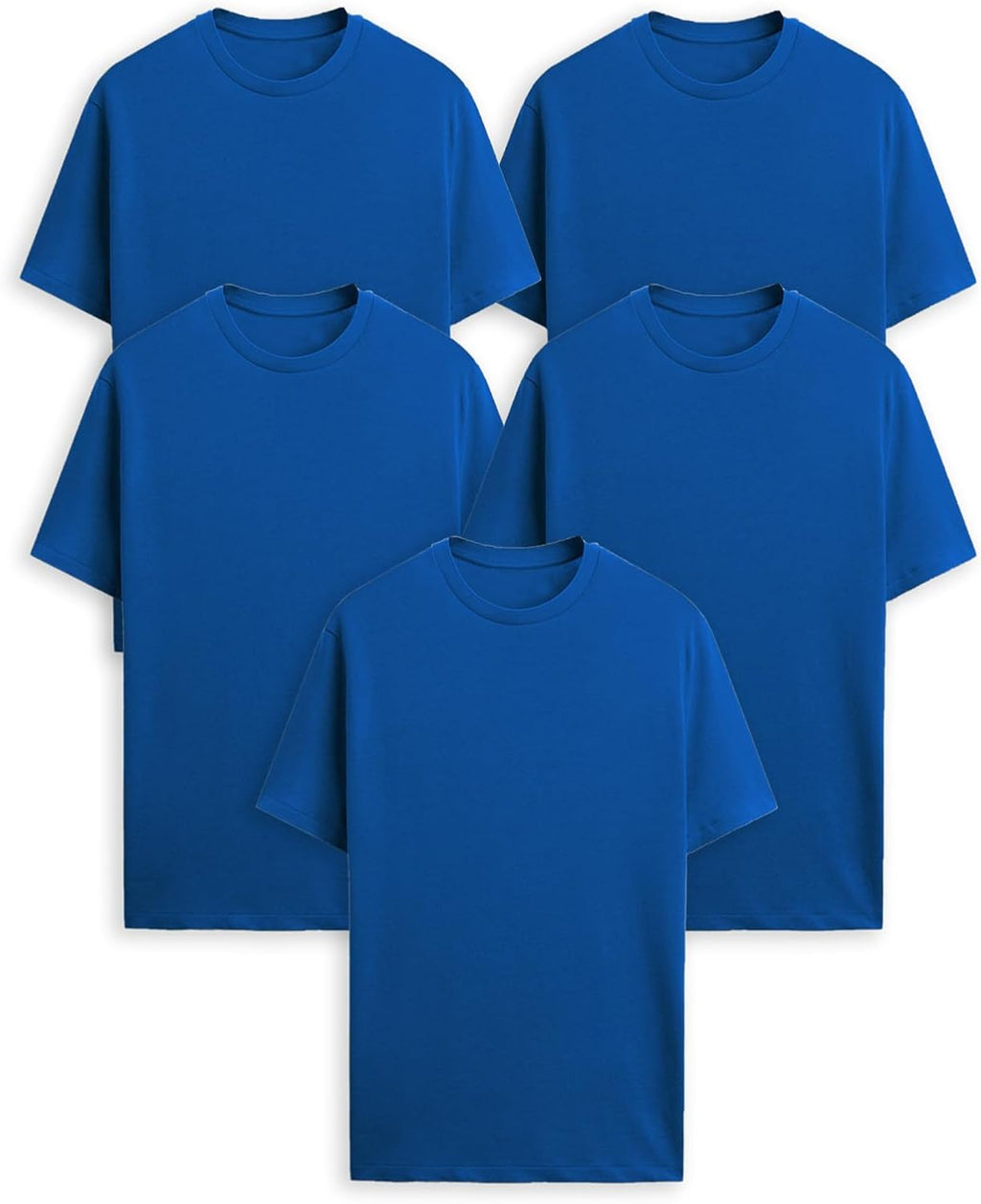 Generico T-Shirt Easy Fit, Pacco da 5 Magliette Uomo, Maniche Corte, 100% Cotone, vestibilità Regular, Unisex, Casual - Palestra - Sportivo - Urban