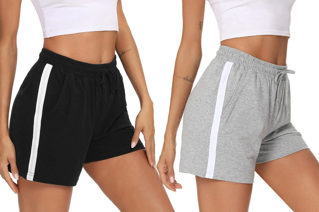 Litherday Pantaloncini Donna Estivi Cotone con Tasche Comodi Shorts Sportivi Morbidi per Casa Yoga Jogging Casual S-XXL