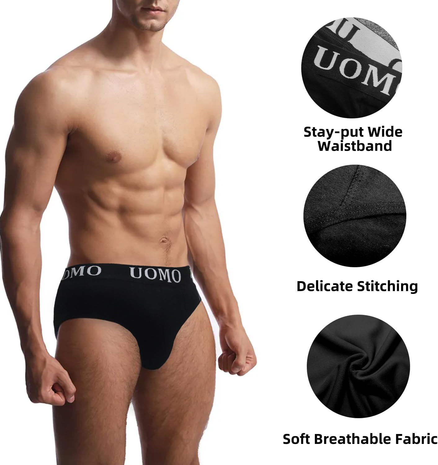 Poligono Slip Uomo, Mutande Maschili, Intimo Cotone Tessuto Morbido, Underwear Vita Bassa, Pacco da 6, Colori Assortiti, Bianco, Nero, Grigio, Blu