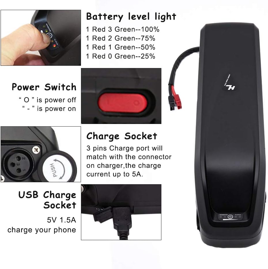 (DE Magazzino) Batteria bici elettrica 48V per motore 200W-1000W, batterie per biciclette elettriche 13Ah /batteria bici HL03