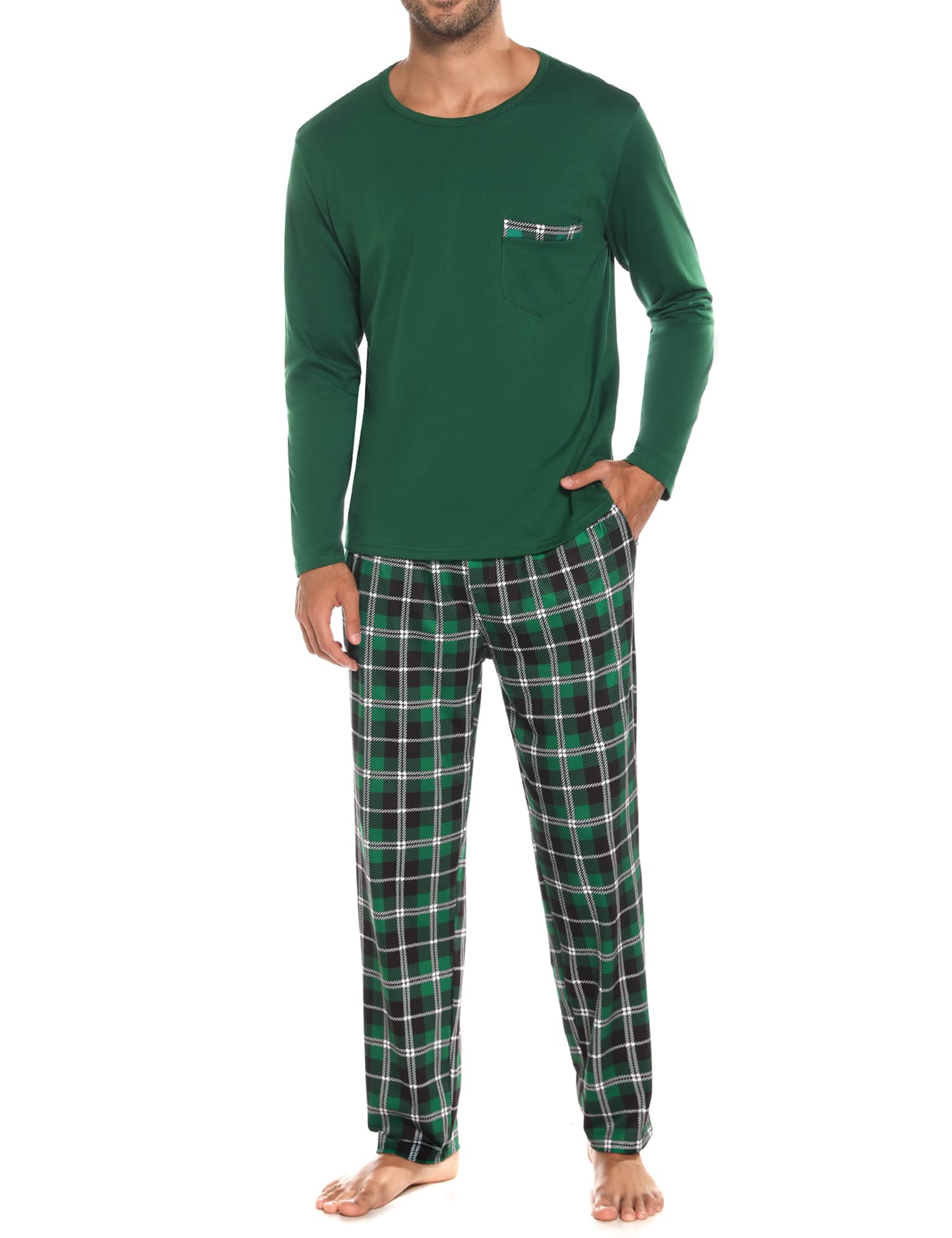 Sykooria Pigiama Uomo Invernali Pigiama Uomo Cotone Lungo Set Pigiama Caldo Pigiami da Uomo S-4XL