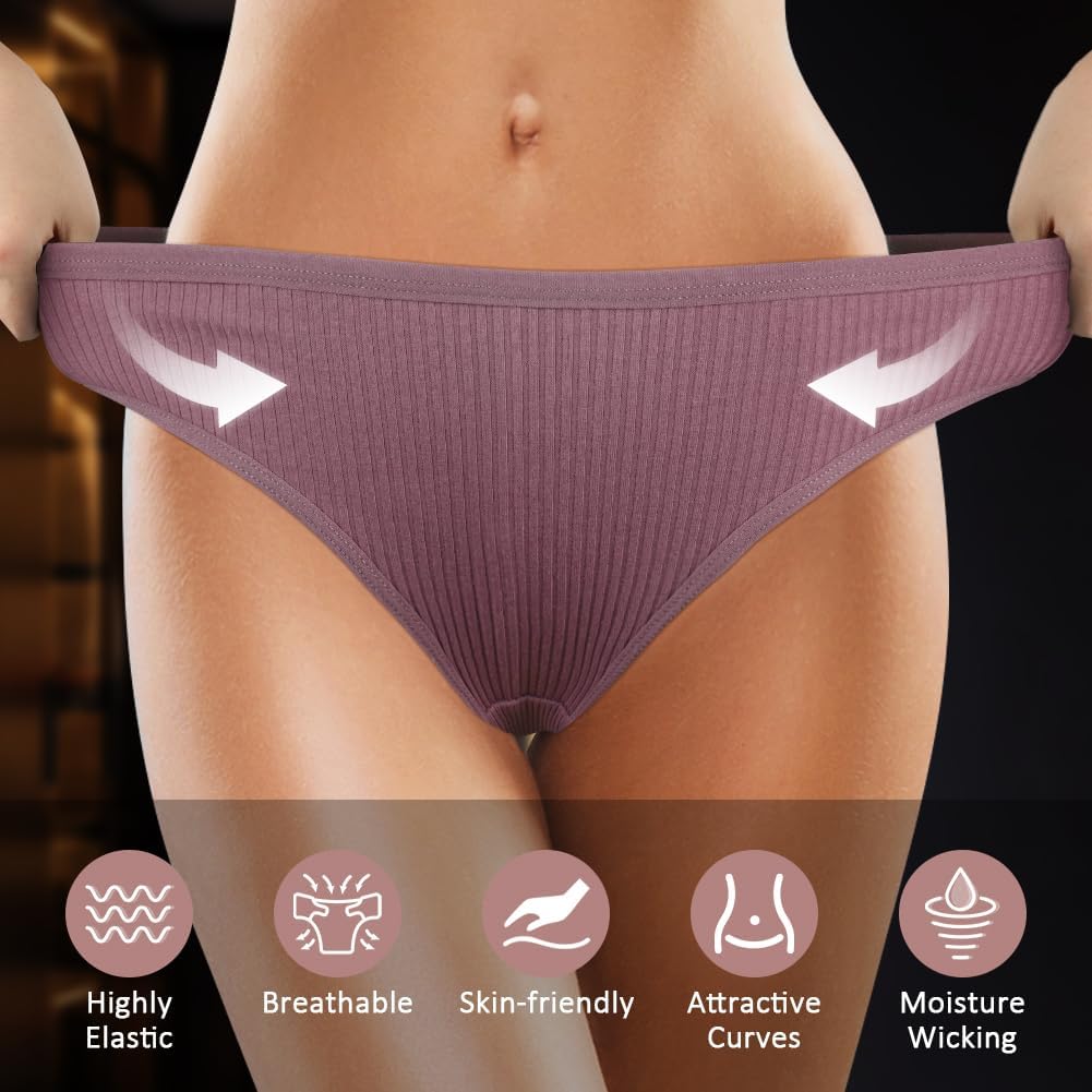 flintronic 6 Pezzi Slip Donna Cotone, Morbide e Comode Mutandine Elasticizzate in Traspirante Multipack