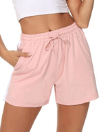 Litherday Pantaloncini Donna Estivi Cotone con Tasche Comodi Shorts Sportivi Morbidi per Casa Yoga Jogging Casual S-XXL