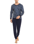 Sykooria Pigiama Uomo Invernali Pigiama Uomo Cotone Lungo Set Pigiama Caldo Pigiami da Uomo S-4XL