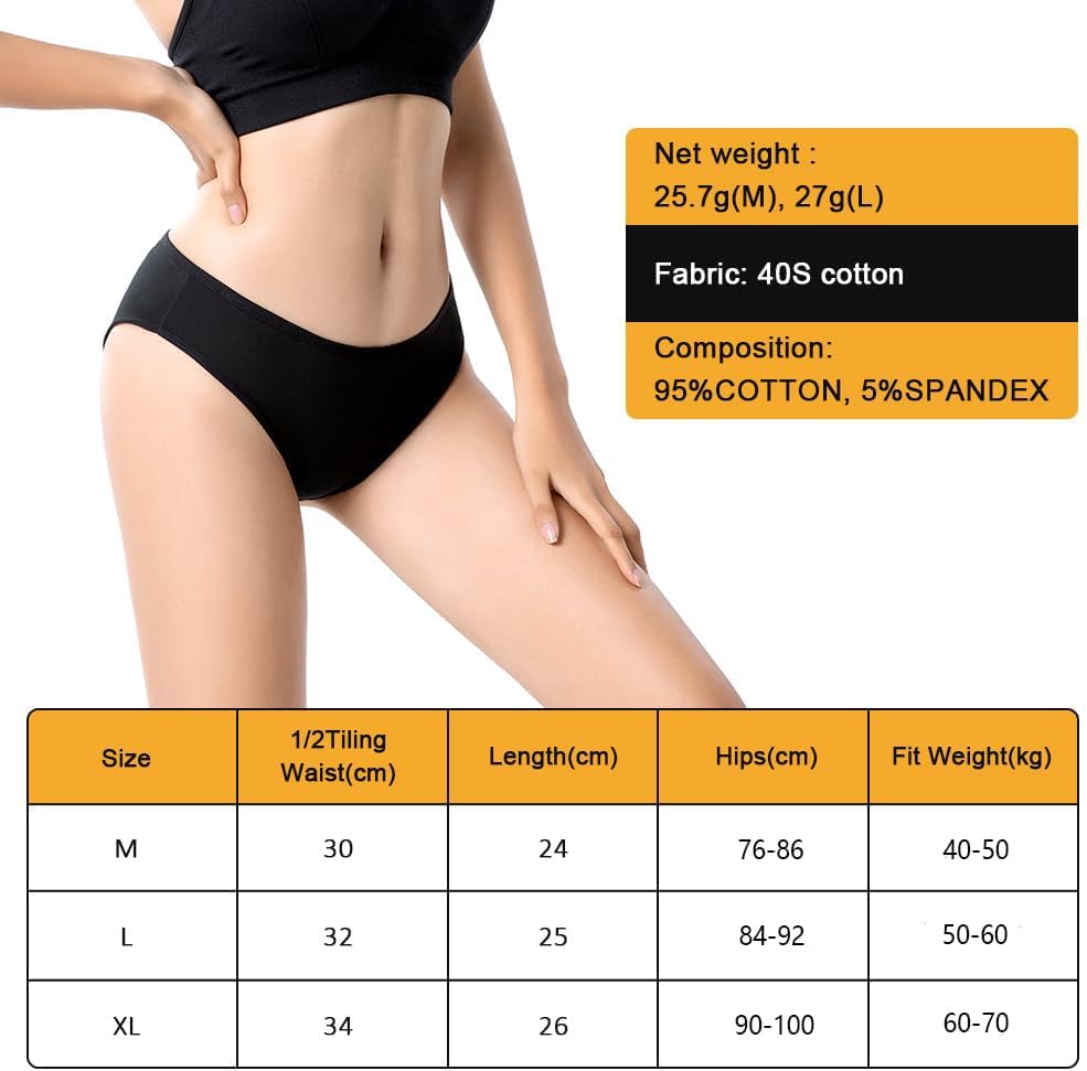 flintronic Slip Donna, Mutande Donna Cotone Vita Media, Mutandine Traspiranti, Intimo Elastico a Vita Medio-Bassa, Mutande Cotone Donna, Pacco da 6