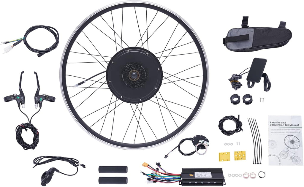 Kit di conversione per bicicletta elettrica da 28" e 29", 1000 Watt, per motore elettrico, per ruota posteriore, senza brushless, kit di conversione per bici elettrica con display LCD (per