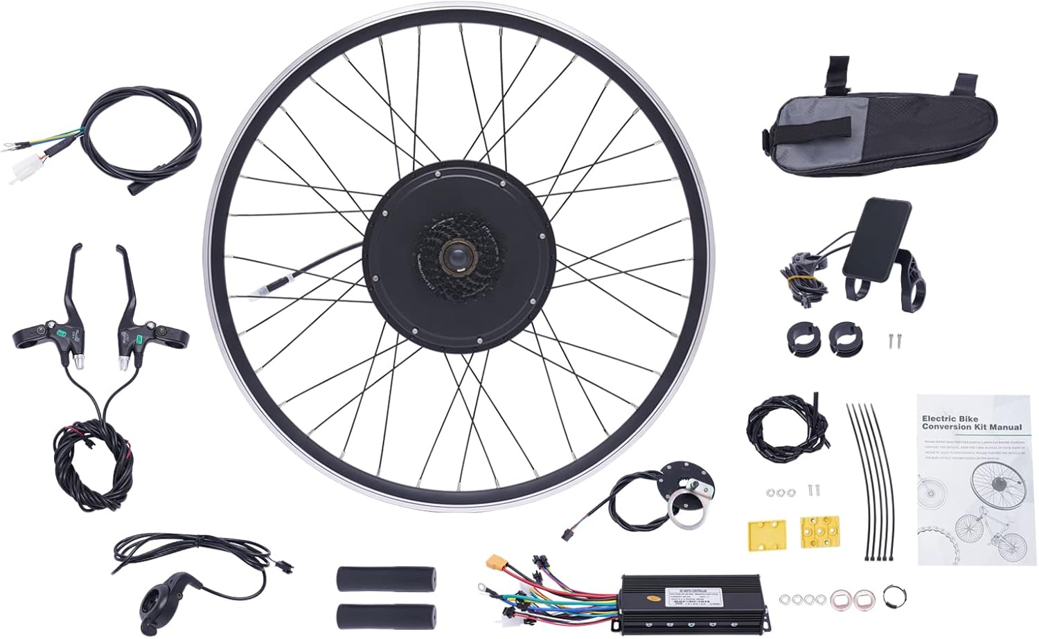 Kit di conversione per bicicletta elettrica da 28" e 29", 1000 Watt, per motore elettrico, per ruota posteriore, senza brushless, kit di conversione per bici elettrica con display LCD (per