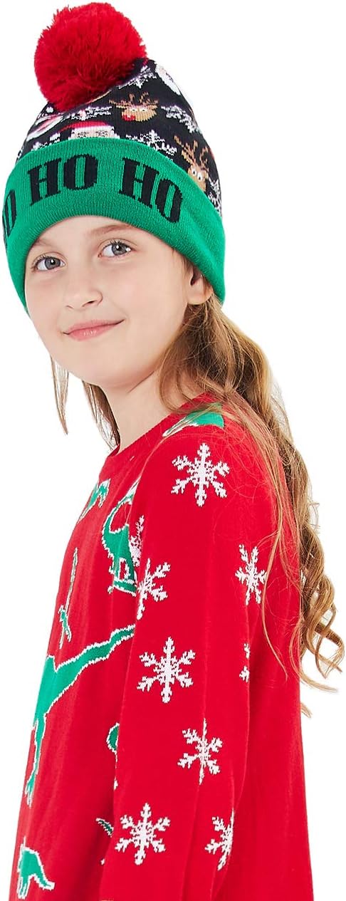 AIDEAONE LED Cappello da Festa per Maglione Brutto Illuminato a Maglia Berretti Natalizi per la Festa di Natale