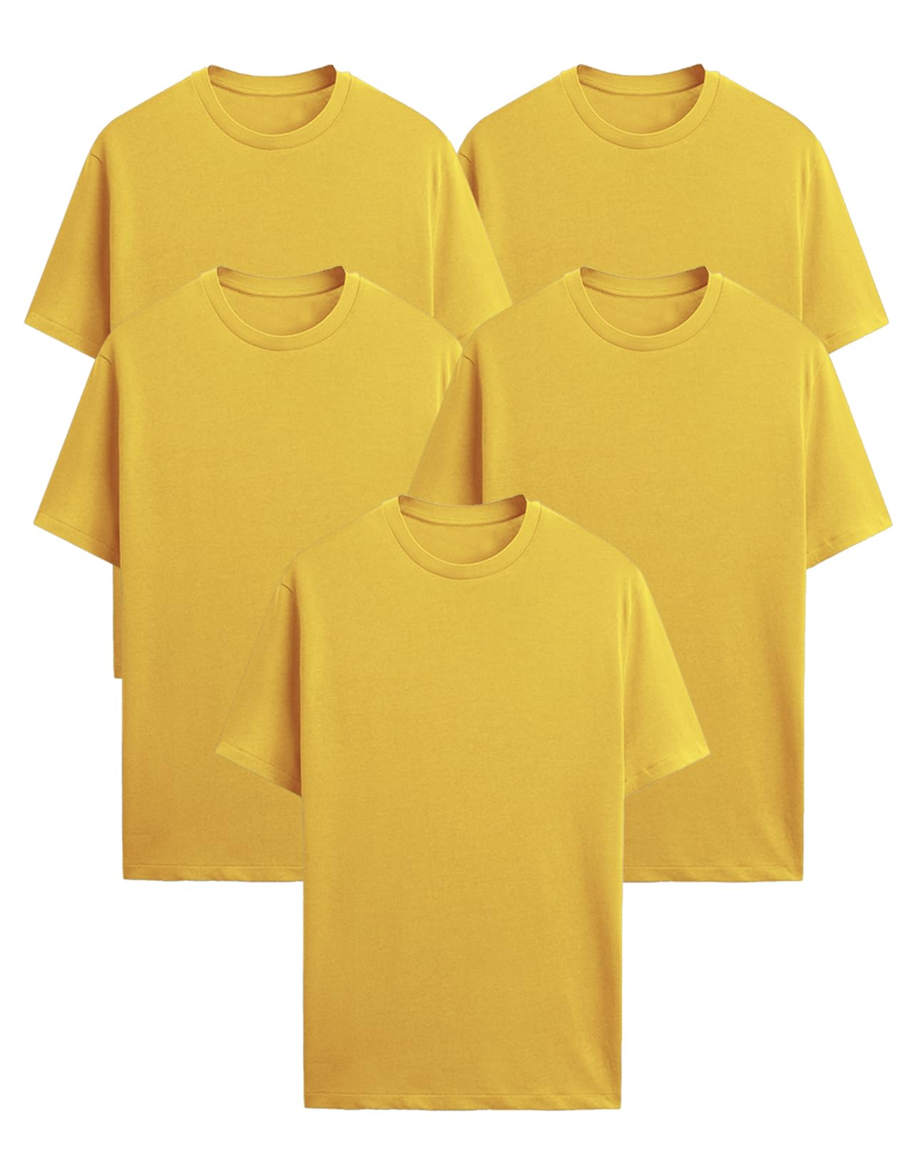 Generico T-Shirt Easy Fit, Pacco da 5 Magliette Uomo, Maniche Corte, 100% Cotone, vestibilità Regular, Unisex, Casual - Palestra - Sportivo - Urban