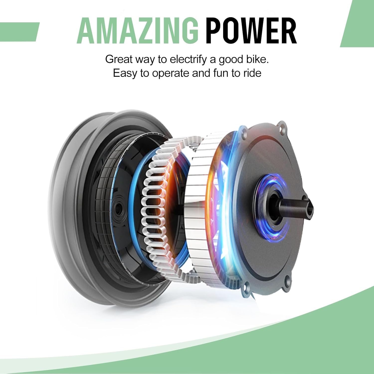 BAFANG Ruota Posteriore 500W 48V Kit Motore Bici Elettrica con Ruota da 26/27,5/28 Pollici 700C, Brushless Geared G020 per Mozzo, Kit Mozzo Posteriore con LCD Display DZ40