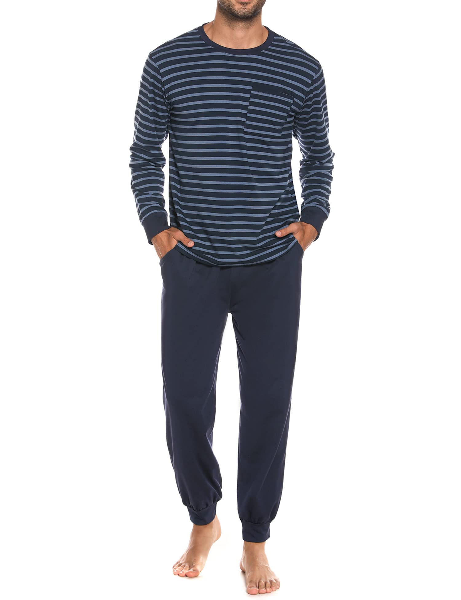 Sykooria Pigiama Uomo Invernali Pigiama Uomo Cotone Lungo Set Pigiama Caldo Pigiami da Uomo S-4XL