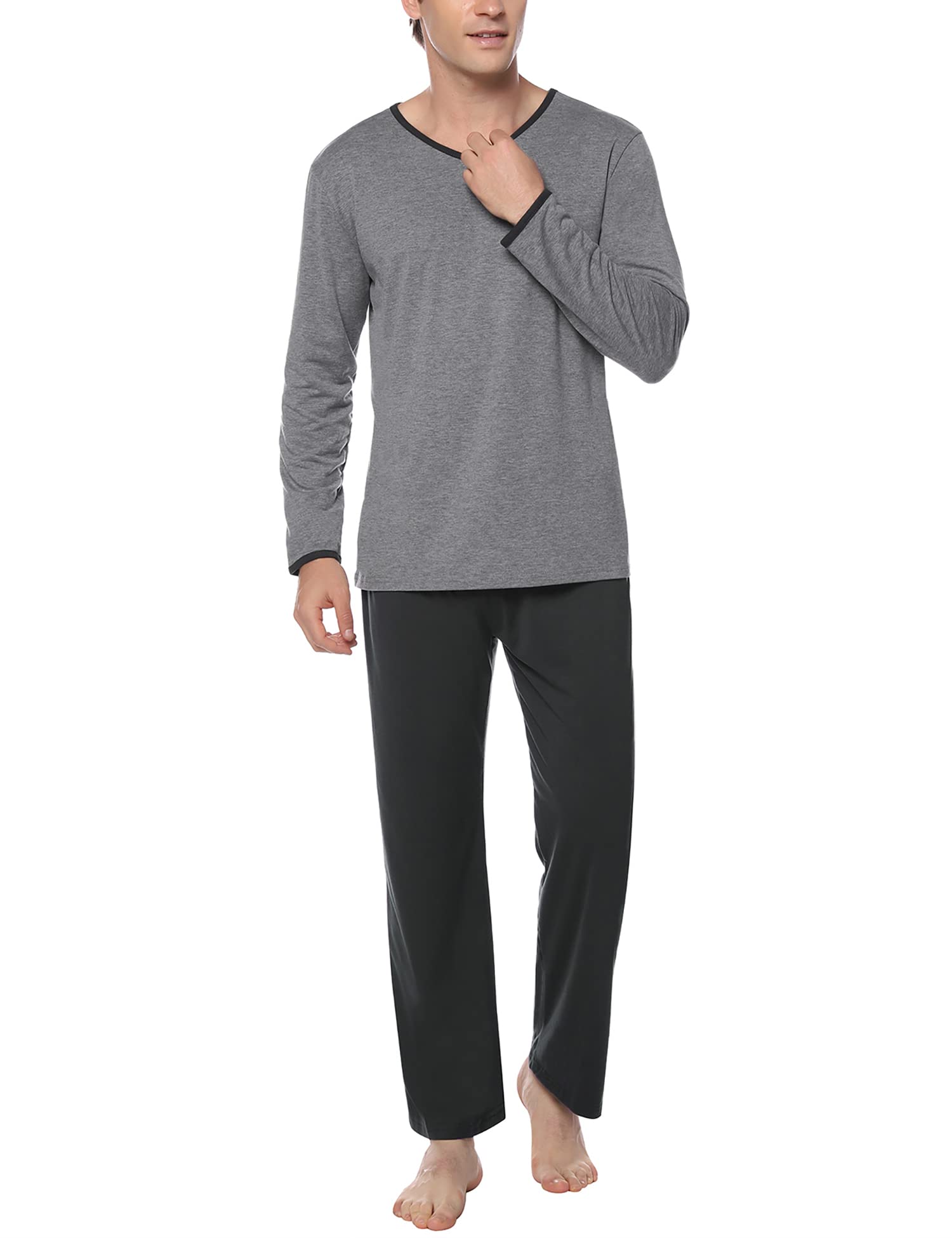 Sykooria Pigiama Uomo Invernali Pigiama Uomo Cotone Lungo Set Pigiama Caldo Pigiami da Uomo S-4XL