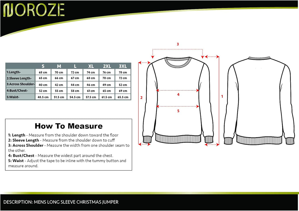 NOROZE novità Maglione Natalizio Lavorato a Maglia da Uomo | Brutti Maglioni Natalizi | Maglione Invernale da Uomo con Girocollo a Maniche Lunghe