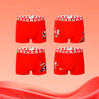 Trendy Boy Set da 4 Boxer in Cotone da Uomo – Boxer di Natale, vestibilità Regolare, Intimo Quotidiano Morbido e Traspirante