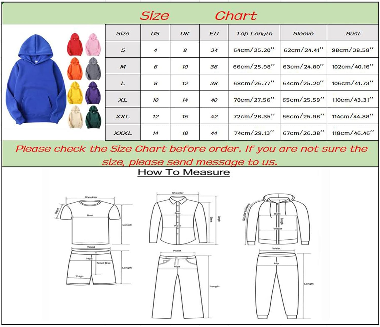 Generisch Felpa con cappuccio da uomo, 3 pezzi, con cappuccio, con tasche, in tinta unita, con cappuccio, casual, semplice e comoda