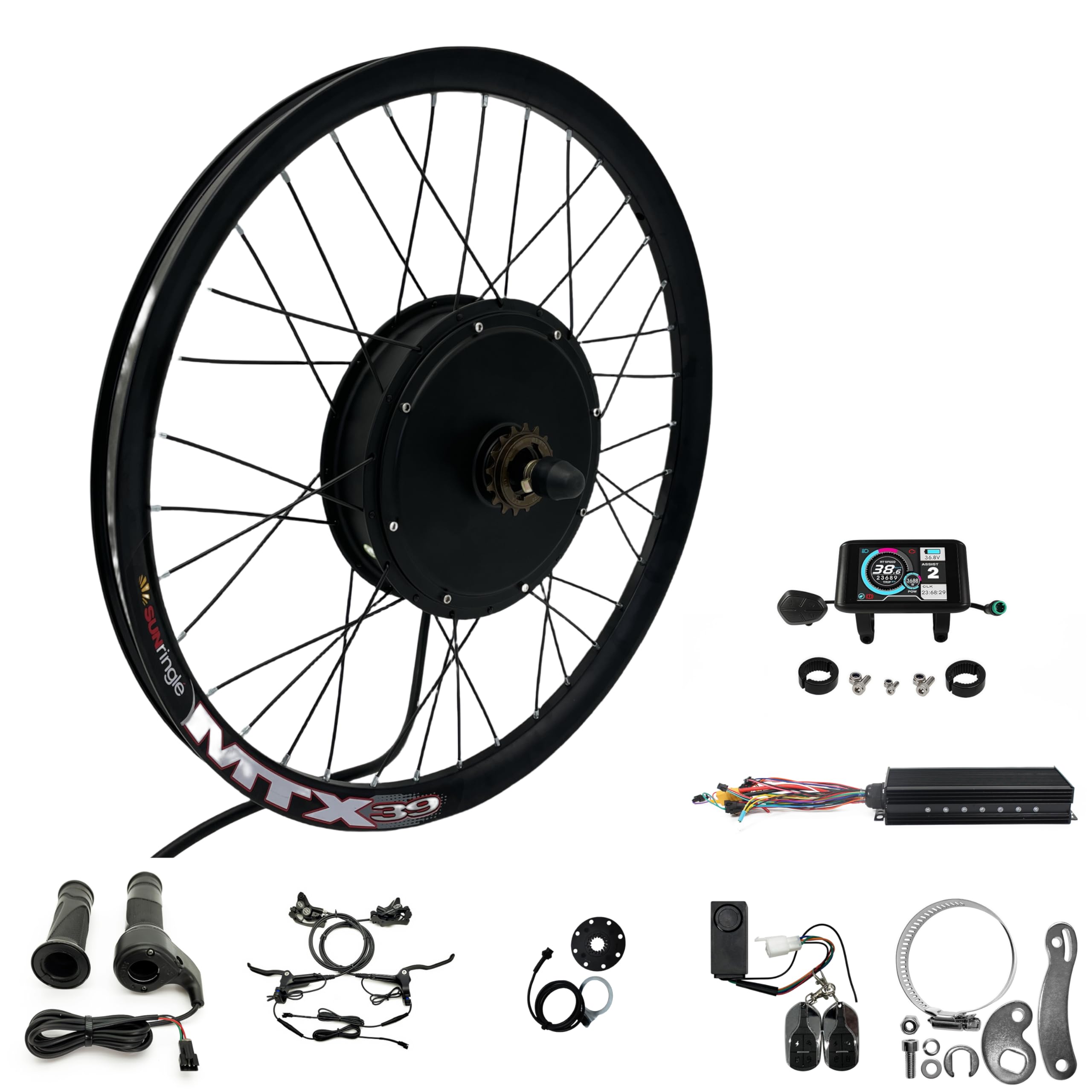 Kit di Conversione E-bike MTX39, Motore Posteriore 72V 3000W, Compatibile con Ruote 20", 24", 26", 27,5", 29", 700C