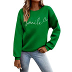 Felpa Donna - Felpa con Lettere Stampato Maniche Lunghe Girocollo Maglione Autunno Inverno Donna Lettere Stampato Comodo Casual Top Sportivo Streetwear Top