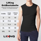 LiKing Pacco da 3/6 Canotta Uomo,100% Cotone,Tank Top Sportive Allenamento Canotte Elasticizzato Stringer Vest,Senza Maniche,con Scollo Rotondo,Casual Canotte estive Smanicato Uomo