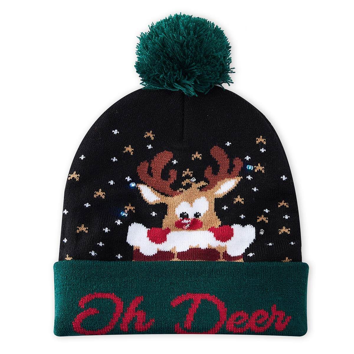 AIDEAONE LED Cappello da Festa per Maglione Brutto Illuminato a Maglia Berretti Natalizi per la Festa di Natale