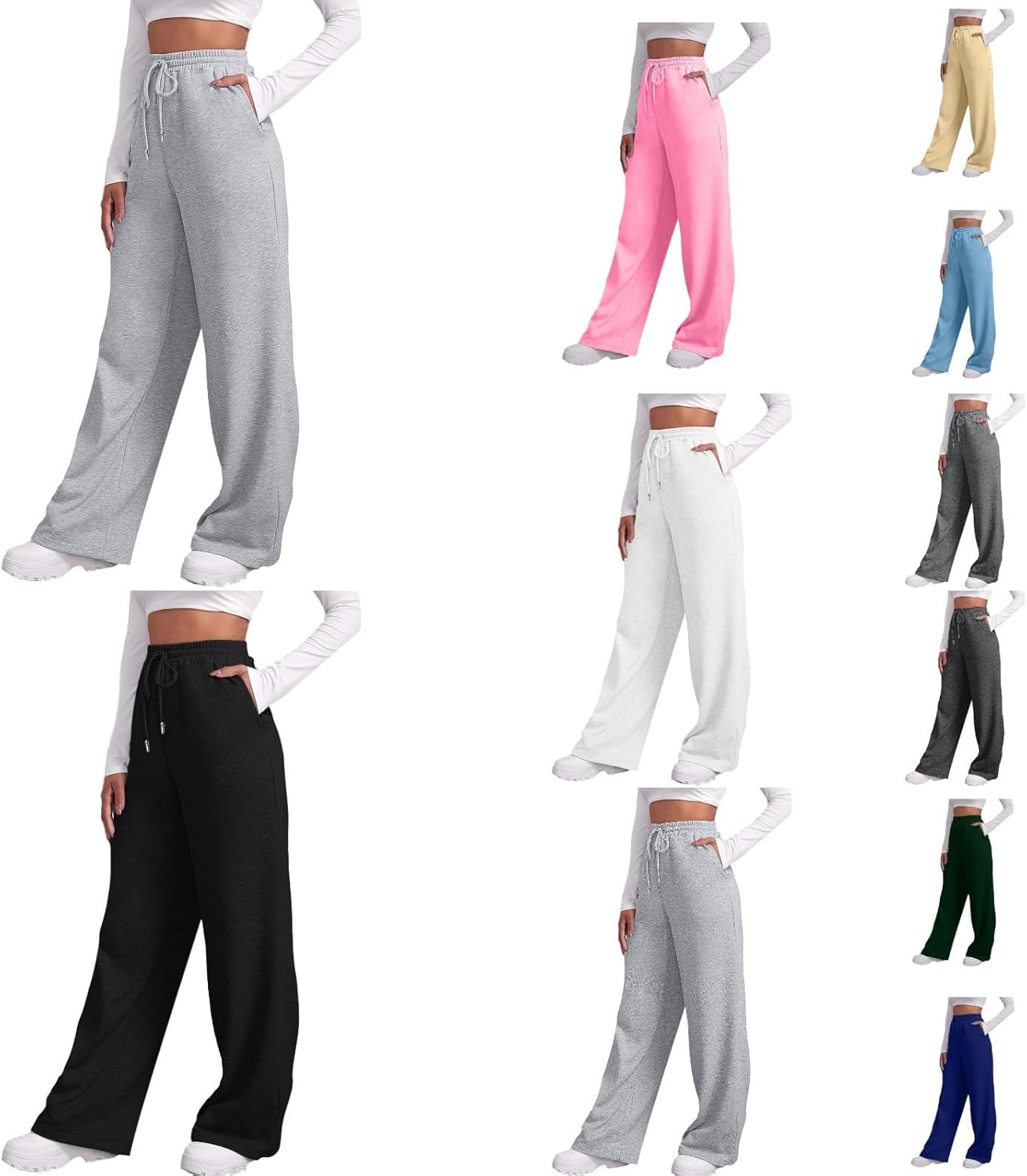 Pantaloni sportivi da donna in cotone lunghi Pantaloni della tuta con tasca Elastici Cordoncino Joggers per il tempo libero Corsa Jogging Fitness