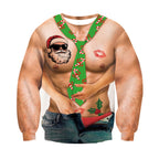 RAISEVERN Natale Felpe a Maglia Uomo Ugly Funny Manica Lunga Brutto Christmas Pullover, S-XXL