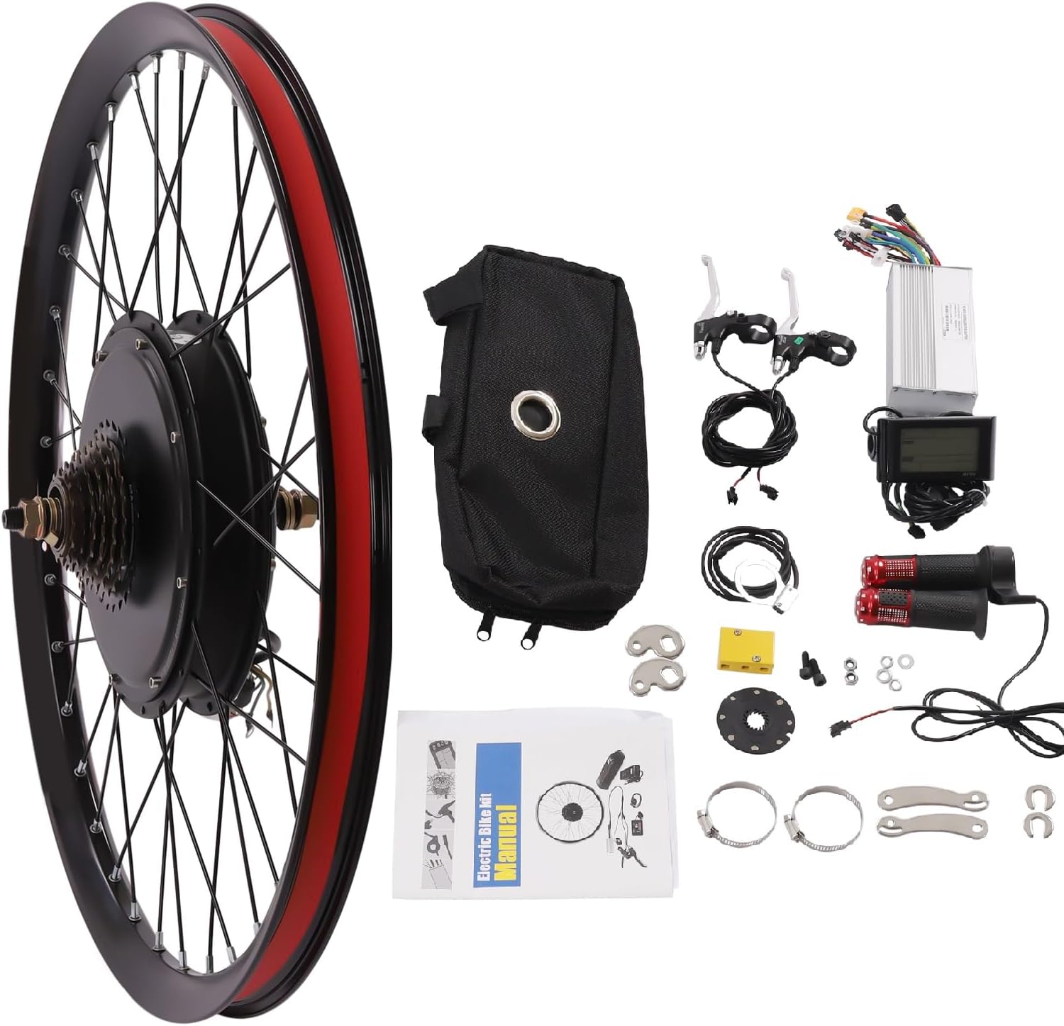 Kit motore per bicicletta elettrica da 29" a 9 velocità, kit di conversione per bici elettrica con ruota posteriore da 72 V e 2000 W, kit di conversione per bicicletta elettrica per adulti, telaio in