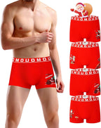 Trendy Boy Set da 4 Boxer in Cotone da Uomo – Boxer di Natale, vestibilità Regolare, Intimo Quotidiano Morbido e Traspirante