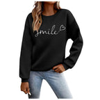 Felpa Donna - Felpa con Lettere Stampato Maniche Lunghe Girocollo Maglione Autunno Inverno Donna Lettere Stampato Comodo Casual Top Sportivo Streetwear Top