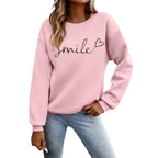 Felpa Donna - Felpa con Lettere Stampato Maniche Lunghe Girocollo Maglione Autunno Inverno Donna Lettere Stampato Comodo Casual Top Sportivo Streetwear Top