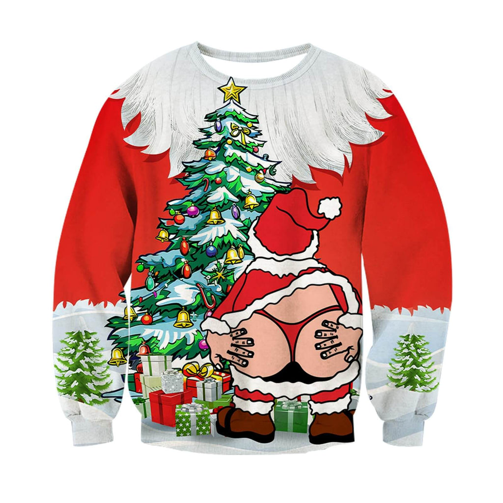 RAISEVERN Natale Felpe a Maglia Uomo Ugly Funny Manica Lunga Brutto Christmas Pullover, S-XXL