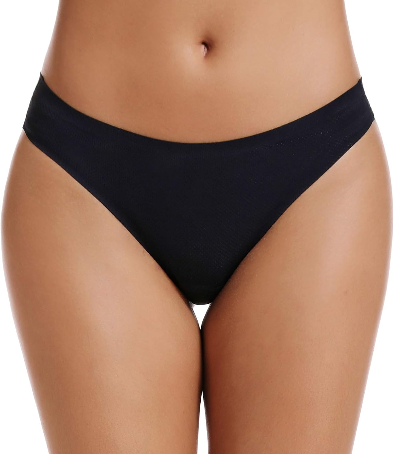 VOENXE Perizoma Mutande Donna Senza Cuciture,Slip Tanga Brasiliana Microfibra,Mutanda Taglio Laser,Seamless Women Thong,Invisibili Intimo Underwear Panties,Perizomi Vita Media Multipack,Pacco da 5