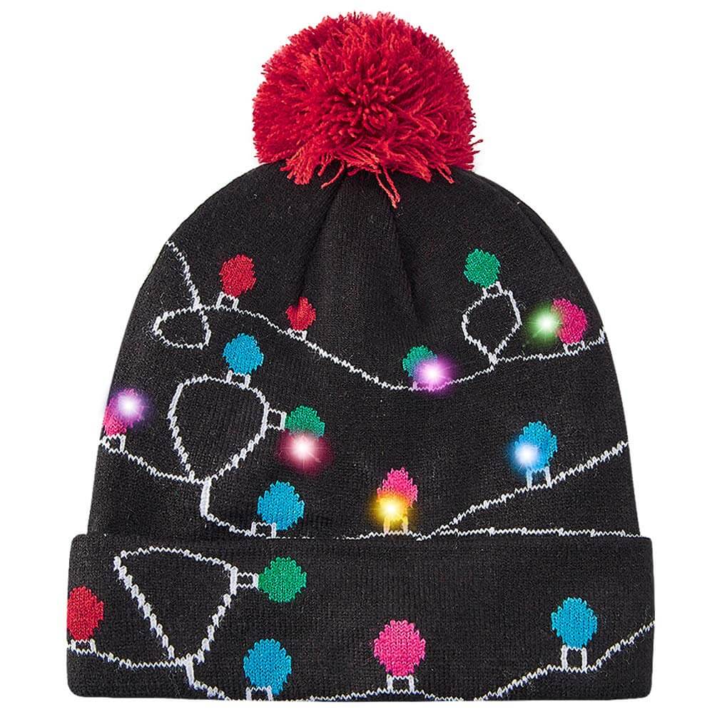 AIDEAONE LED Cappello da Festa per Maglione Brutto Illuminato a Maglia Berretti Natalizi per la Festa di Natale