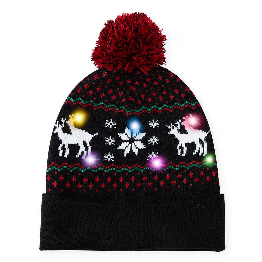 AIDEAONE LED Cappello da Festa per Maglione Brutto Illuminato a Maglia Berretti Natalizi per la Festa di Natale