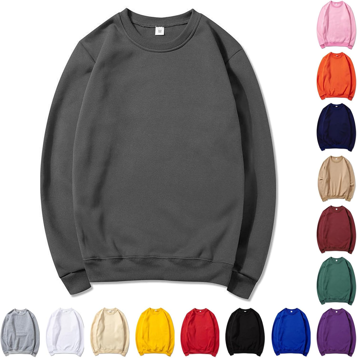Pullover Uomo Vendita Felpa Uomo Senza Cappuccio Sweatshirt Semplice Felpe in Tinta Unita Maglia di Tuta Girocollo Maglioni e Felpa Morbido Comfort Felpe Vestibilità larga Sweater Sportiva Casual
