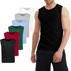 LiKing Pacco da 3/6 Canotta Uomo,100% Cotone,Tank Top Sportive Allenamento Canotte Elasticizzato Stringer Vest,Senza Maniche,con Scollo Rotondo,Casual Canotte estive Smanicato Uomo