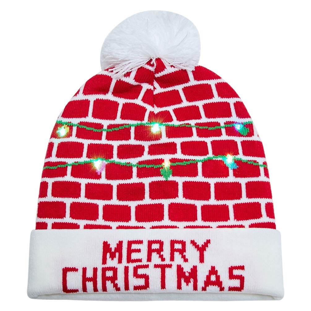 AIDEAONE LED Cappello da Festa per Maglione Brutto Illuminato a Maglia Berretti Natalizi per la Festa di Natale