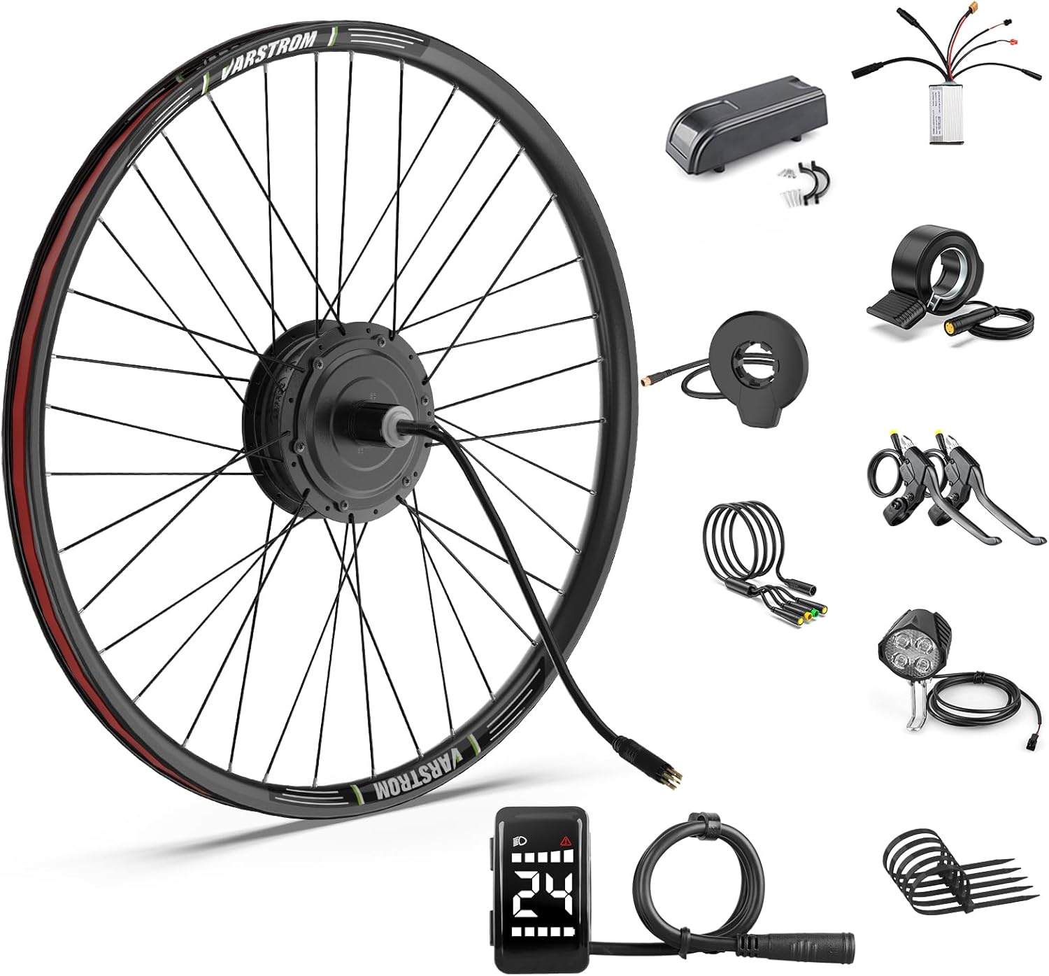 BAFANG Ruota Posteriore 500W 48V Kit Motore Bici Elettrica con Ruota da 26/27,5/28 Pollici 700C, Brushless Geared G020 per Mozzo, Kit Mozzo Posteriore con LCD Display DZ40