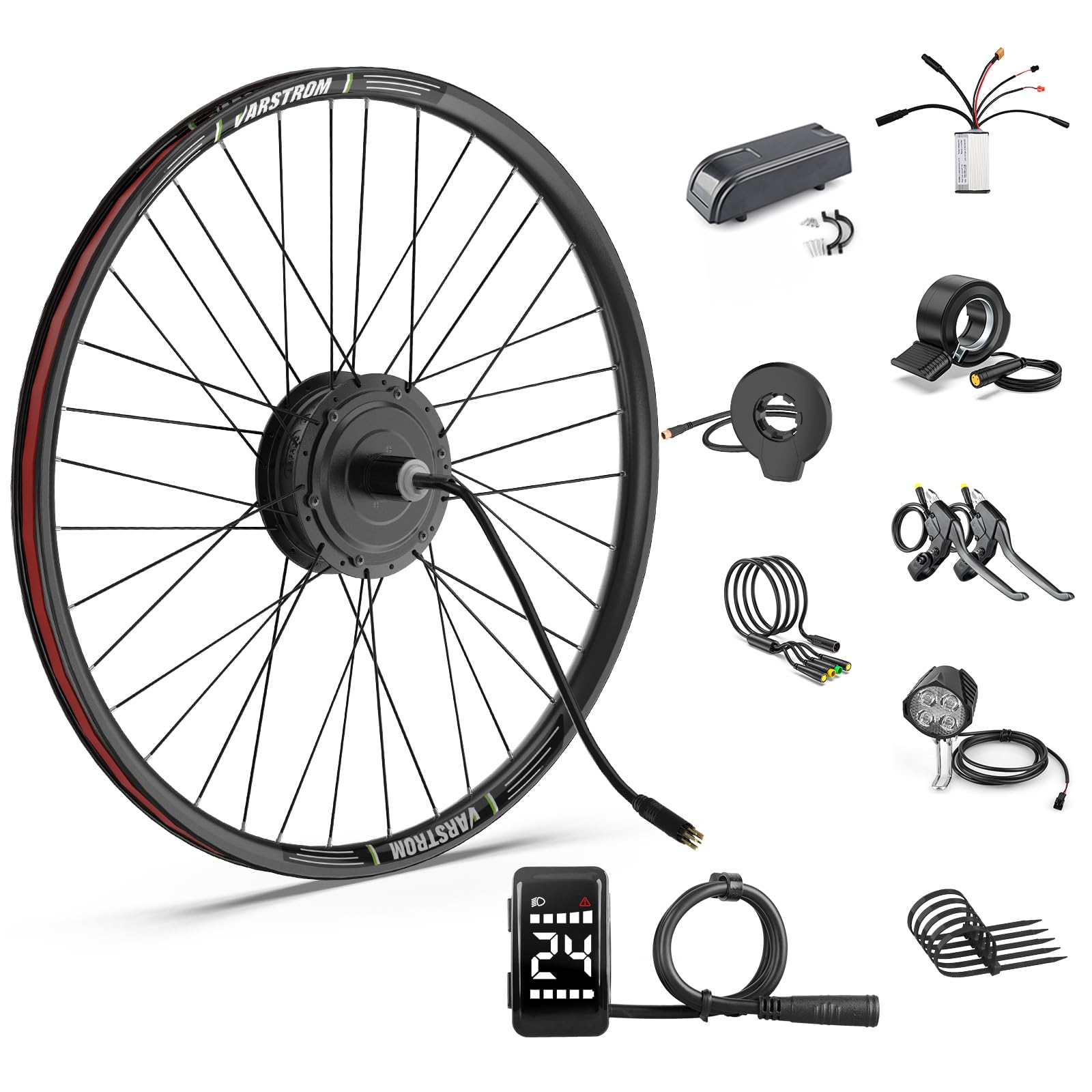 BAFANG Ruota Posteriore 500W 48V Kit Motore Bici Elettrica con Ruota da 26/27,5/28 Pollici 700C, Brushless Geared G020 per Mozzo, Kit Mozzo Posteriore con LCD Display DZ40