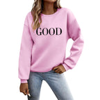 Felpa Donna - Felpa con Lettere Stampato Maniche Lunghe Girocollo Maglione Autunno Inverno Donna Lettere Stampato Comodo Casual Top Sportivo Streetwear Top