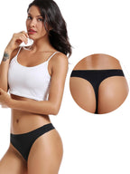 VOENXE Perizoma Mutande Donna Senza Cuciture,Slip Tanga Brasiliana Microfibra,Mutanda Taglio Laser,Seamless Women Thong,Invisibili Intimo Underwear Panties,Perizomi Vita Media Multipack,Pacco da 5