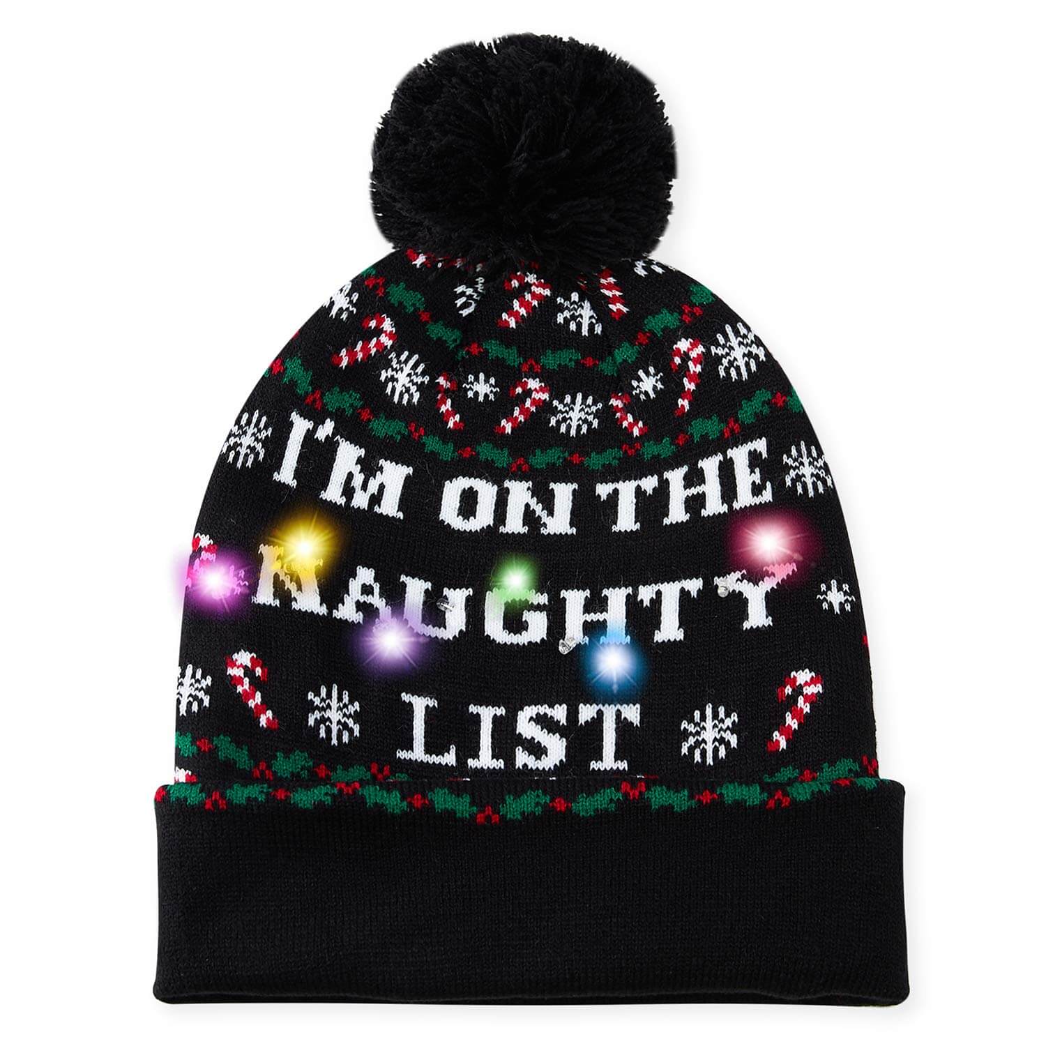 AIDEAONE LED Cappello da Festa per Maglione Brutto Illuminato a Maglia Berretti Natalizi per la Festa di Natale