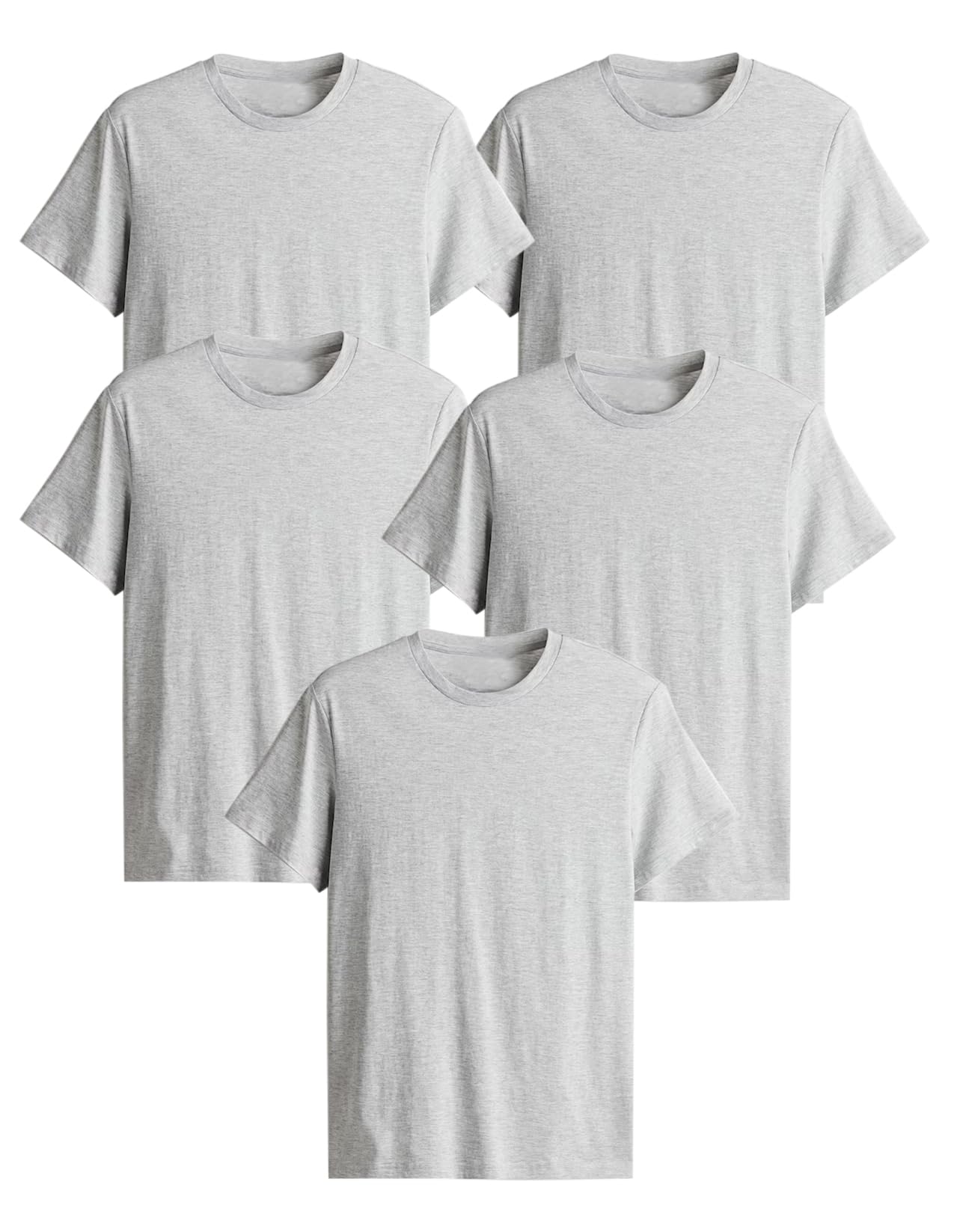 Generico T-Shirt Easy Fit, Pacco da 5 Magliette Uomo, Maniche Corte, 100% Cotone, vestibilità Regular, Unisex, Casual - Palestra - Sportivo - Urban