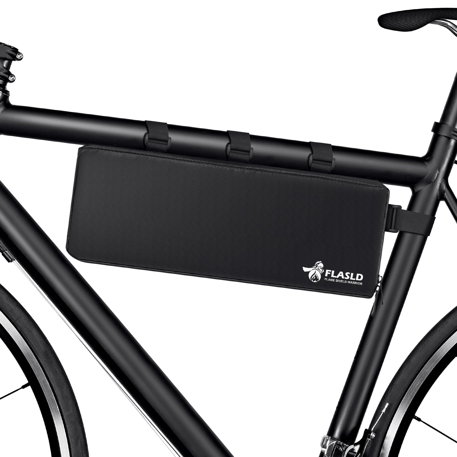 FLASLD Borsa a tracolla ignifuga per batteria di scooter elettrico, Borsa per batteria di ebike, Borsa per sella di bicicletta elettrica (Borsa da telaio triangolare - 39x34x26x8 cm)